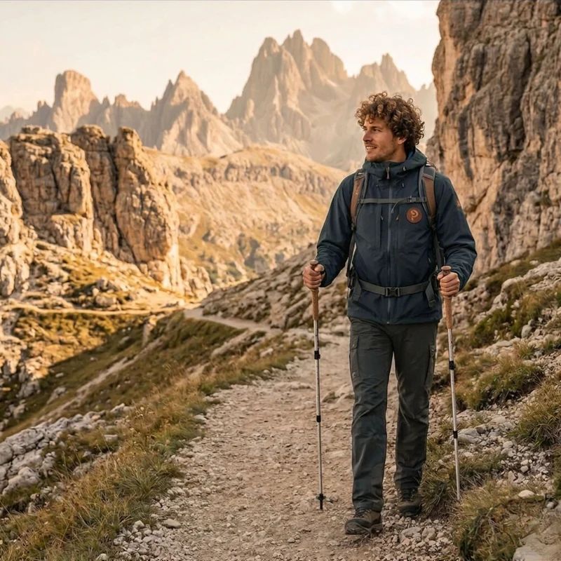 Kolvi Wanderstock im Einsatz auf einer Bergtour